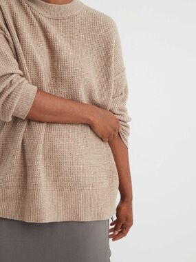 Aerie Waffle Oversized Crewneck Sweater